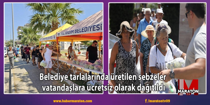 Belediye tarlalarında üretilen sebzeler vatandaşlara ücretsiz olarak dağıtıldı