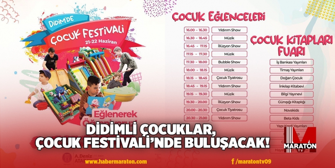 DİDİMLİ ÇOCUKLAR, ÇOCUK FESTİVALİ’NDE BULUŞACAK!