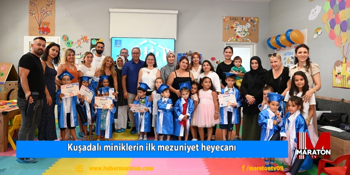 Kuşadalı miniklerin ilk mezuniyet heyecanı