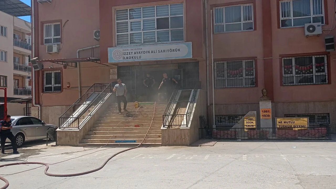 İncirliova’da okulda yangın çıktı