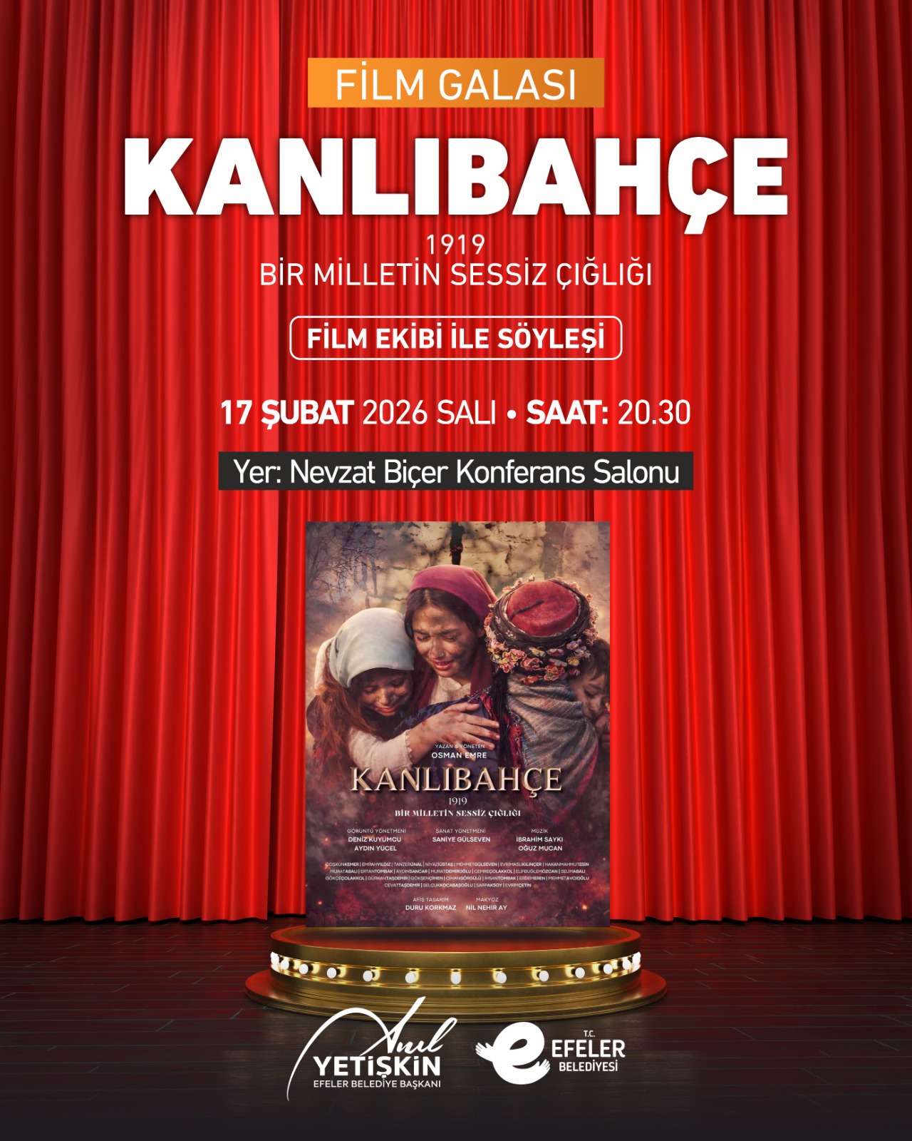 BAŞKAN YETİŞKİN’DEN KANLI BAHÇE FİLM GALASINA DAVET