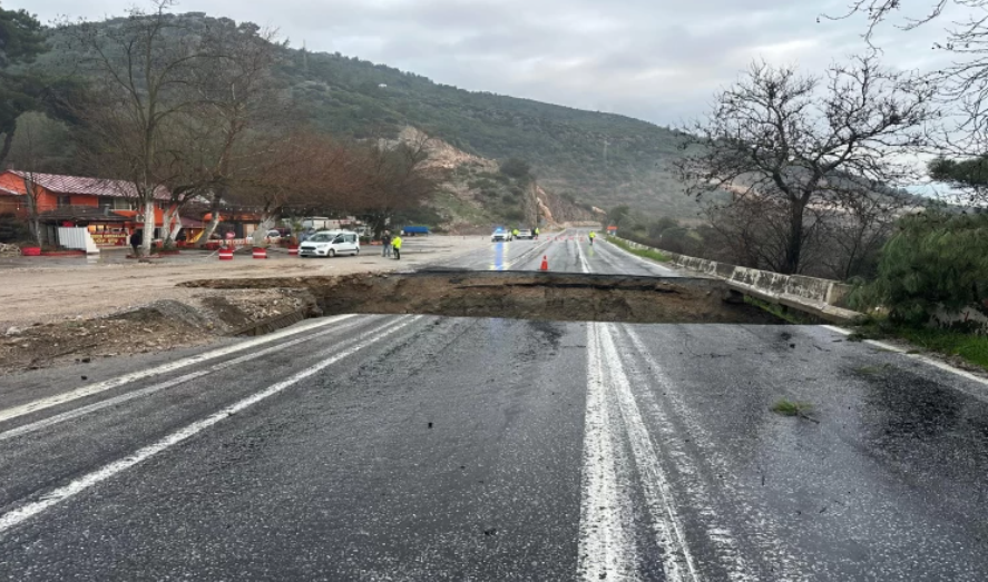 Ortaklar–Selçuk Yolunda Çökme: Güzergâh Trafiğe Kapatıldı