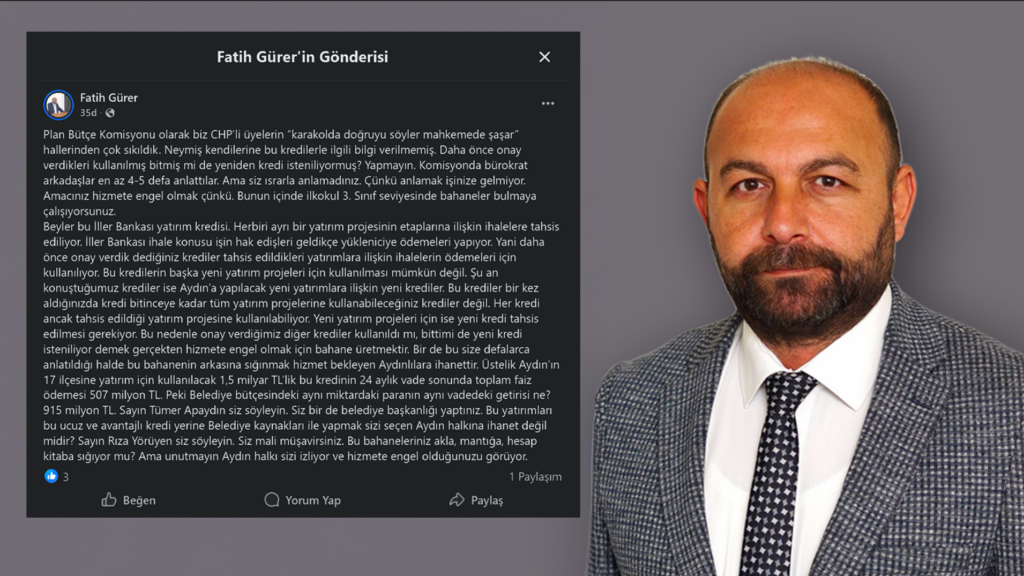 Aydın Büyükşehir Meclisi’nde Kredi Tartışması: Gürer’den CHP’li Üyelere Sert Yanıt