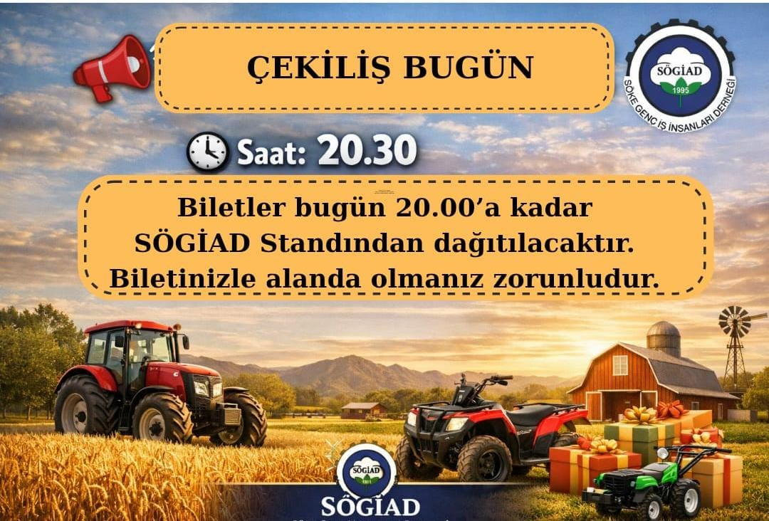 30.SÖKE TARIM FUARI’NDA ÇEKİLİŞ HEYECANI BU AKŞAM YAŞANACAK
