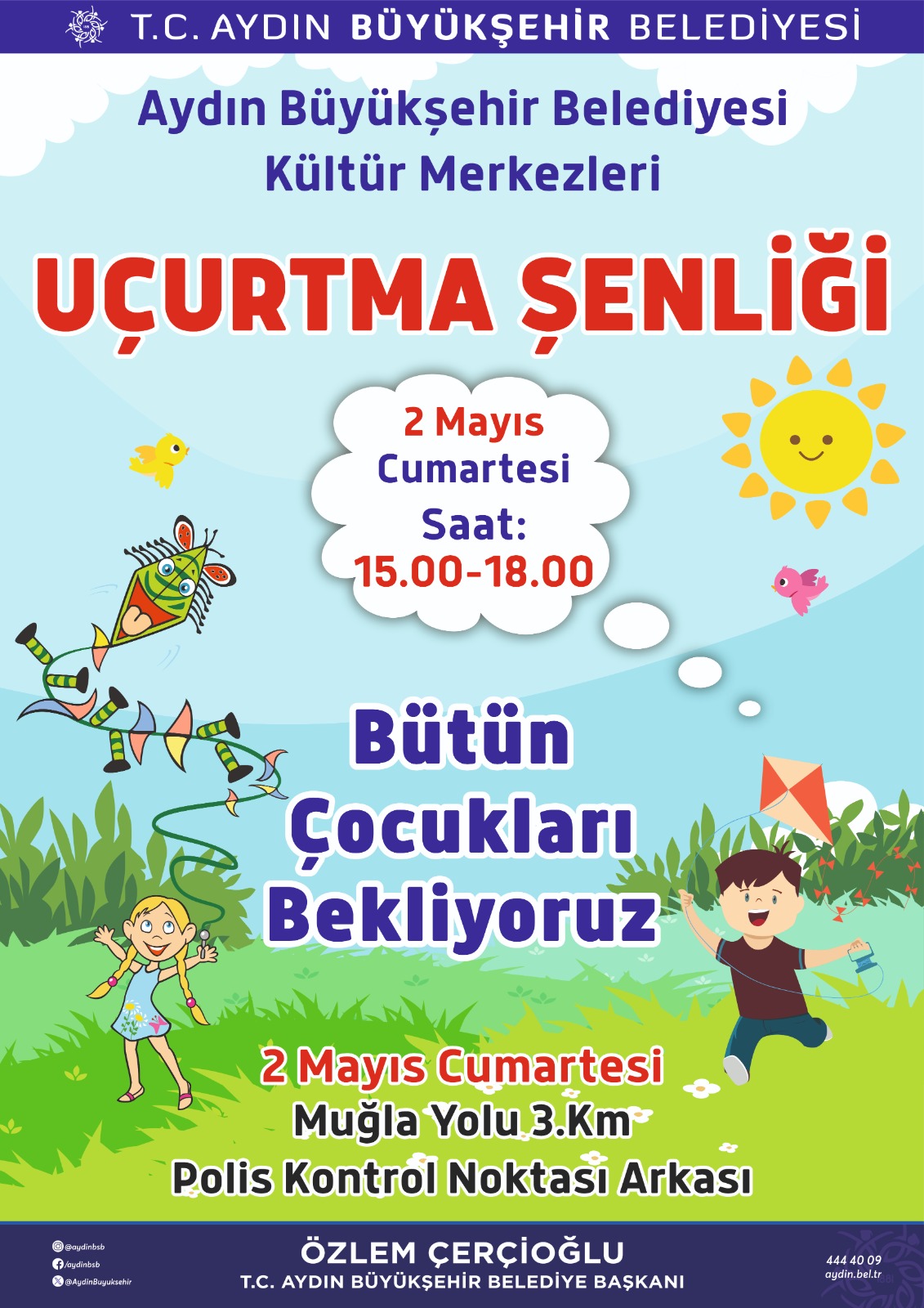 BAŞKAN ÇERÇİOĞLU TÜM ÇOCUKLARI UÇURTMA ŞENLİĞİNE DAVET ETTİ