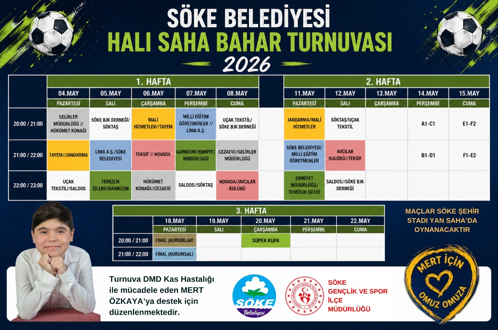 Söke’de Rekabet ve Dayanışma örneği verecek turnuvanın fikstürü belli oldu