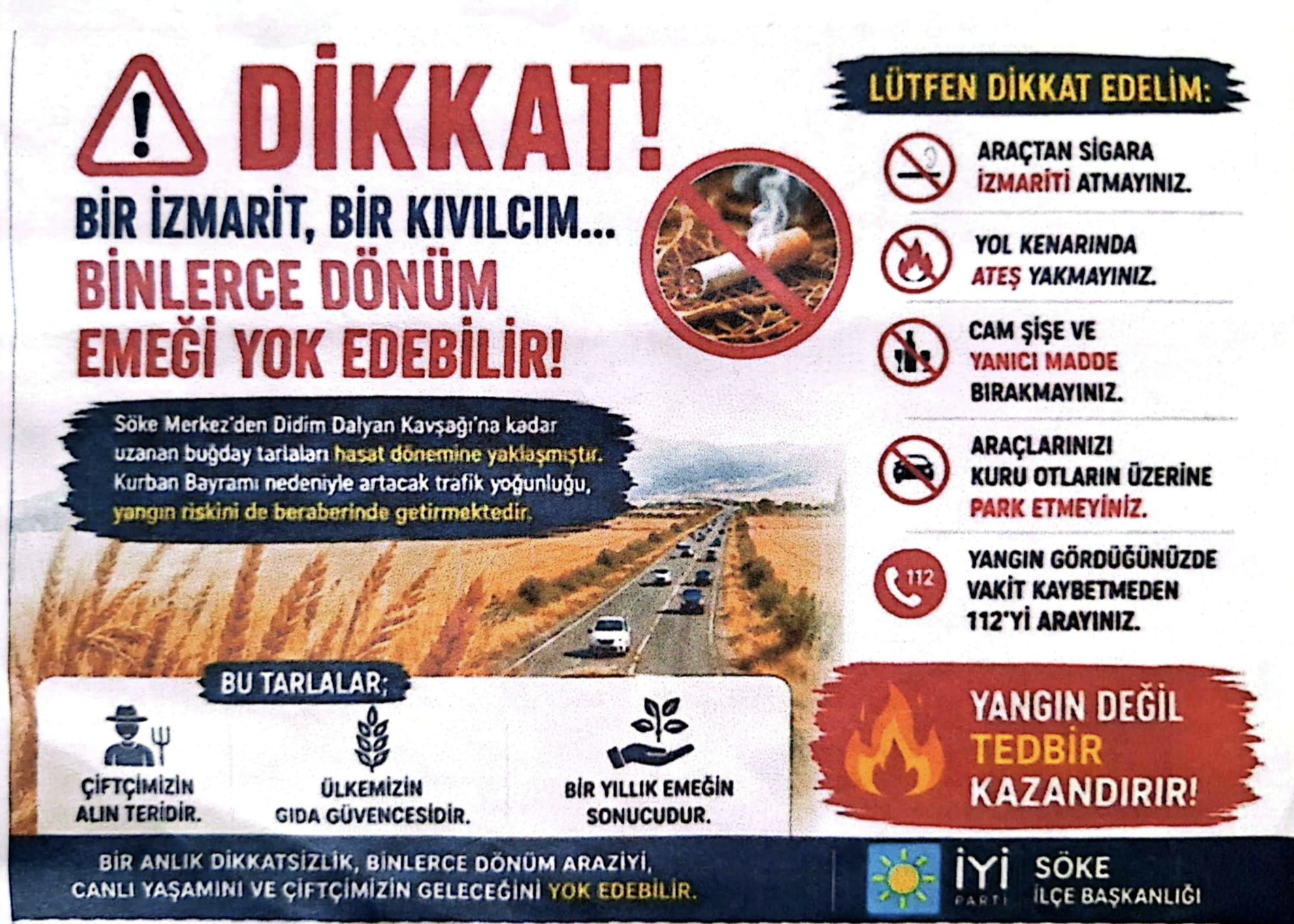 İyi parti Söke İlçe teşkilatından yangınlara karşı anlamlı tavır