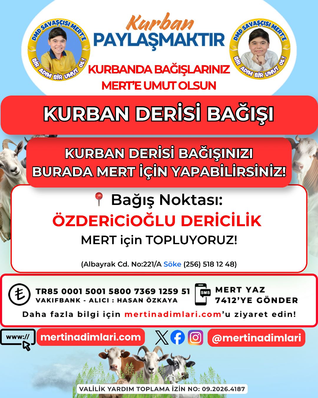 Kurban Derisi Bağışları Mert’e Umut Olacak