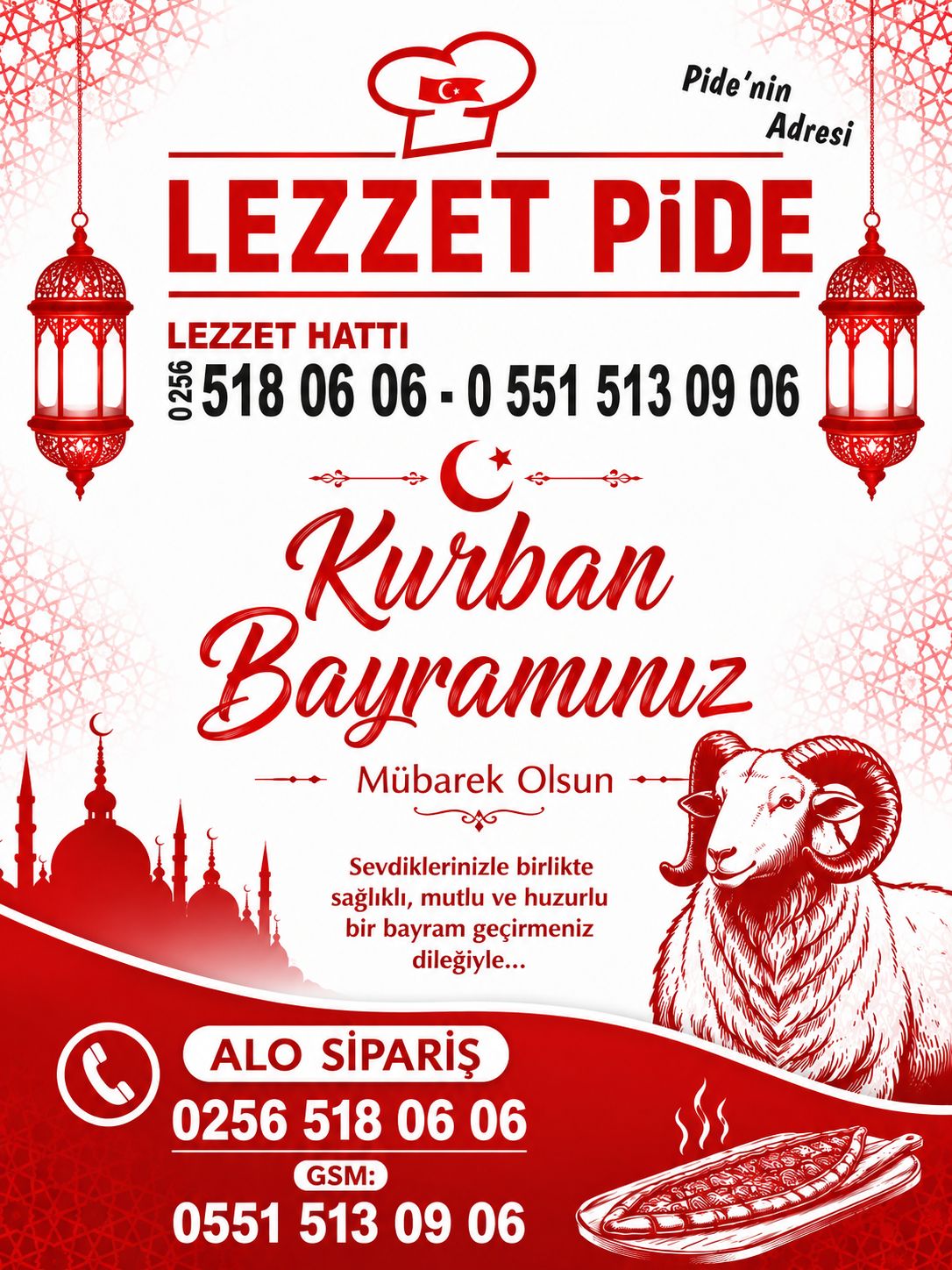 Lezzet Pide Kurban Bayramı İlanı