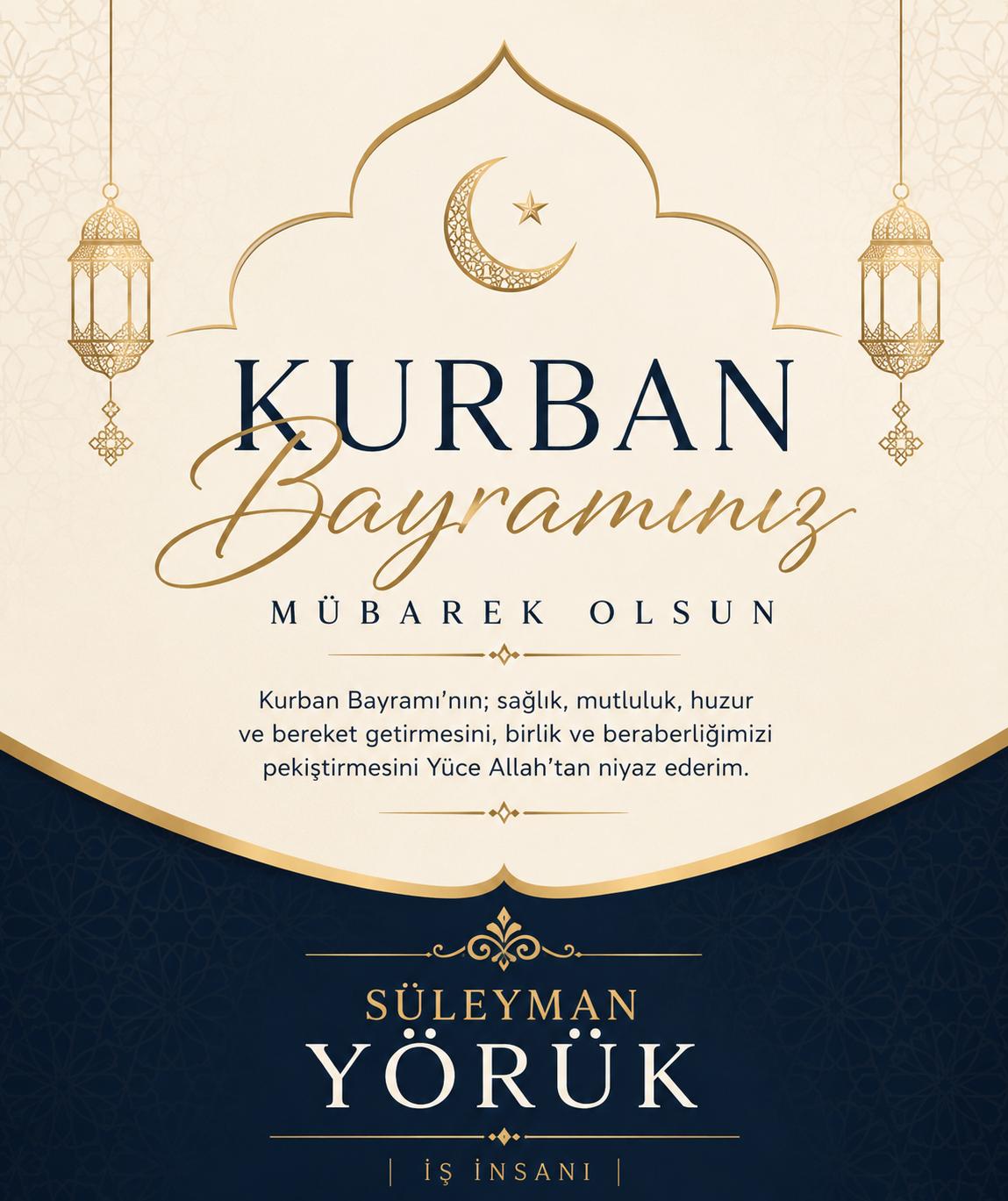 Süleyman Yörük Kurban Bayramı İlanı