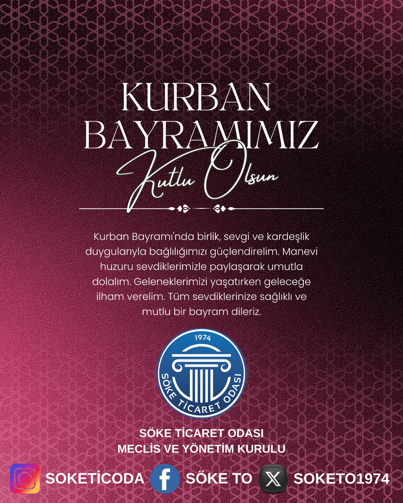 Söke Ticaret Odası Kurban Bayramı İlanı