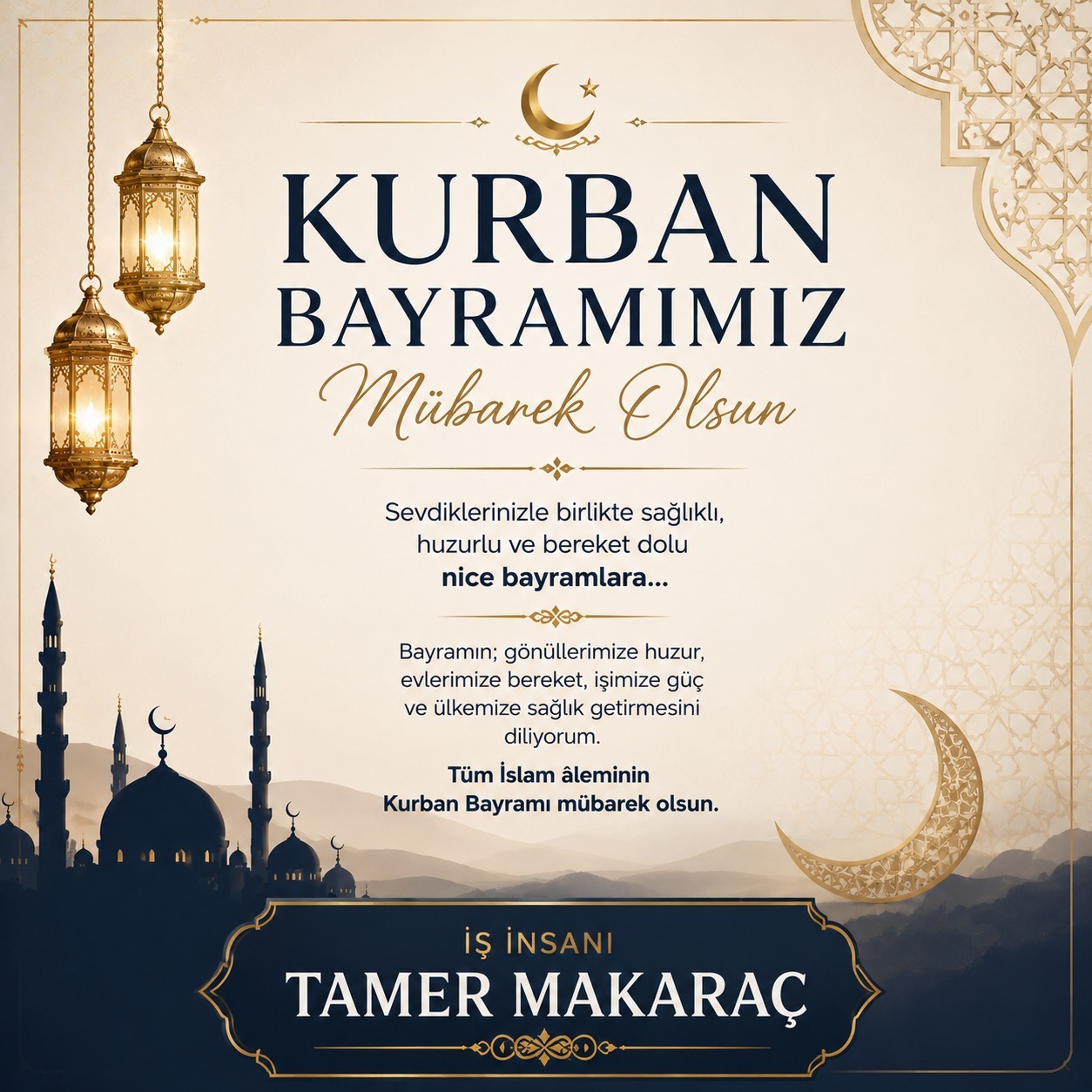 Tamer Makaraç Kurban Bayramı İlanı