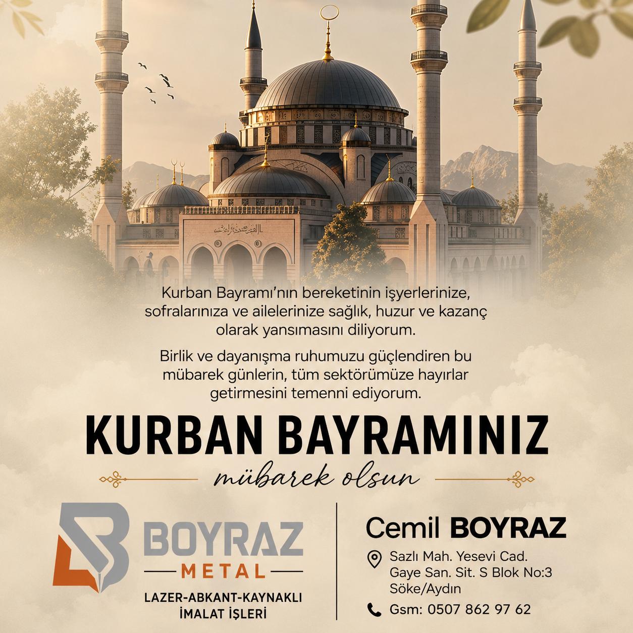 Boyraz Metal Kurban Bayramı İlanı