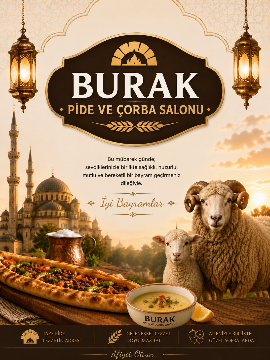 Burak Pide ve Çorba Salonu Kurban Bayramı İlanı
