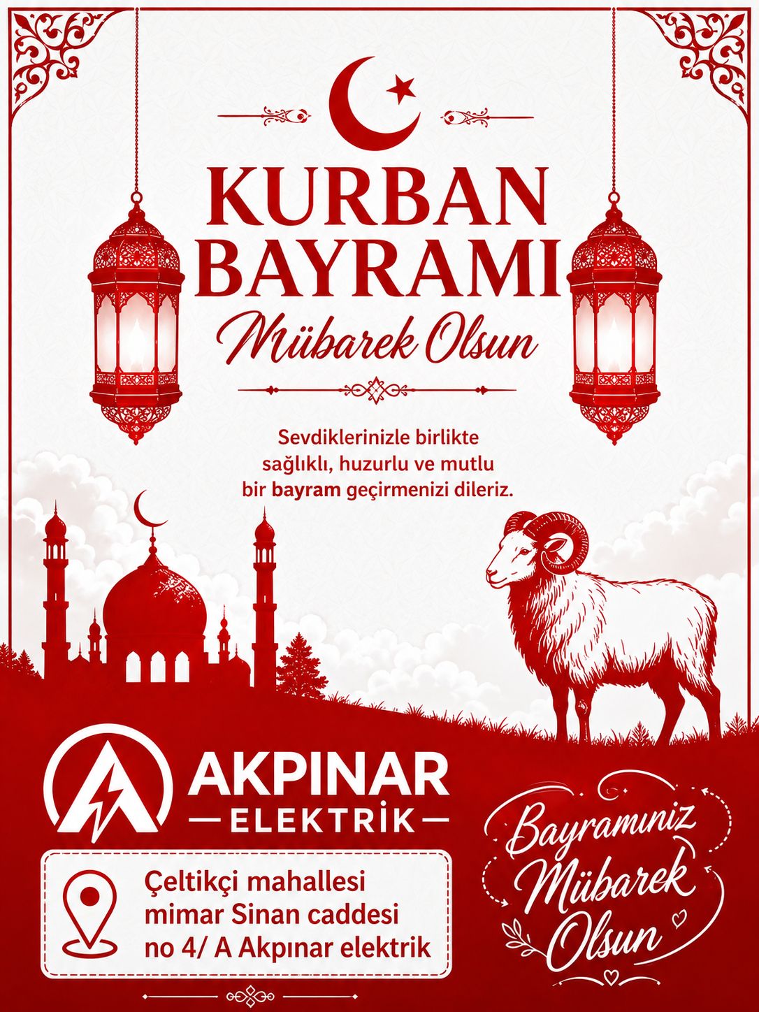Akpınar Elektrik Kurban Bayramı İlanı