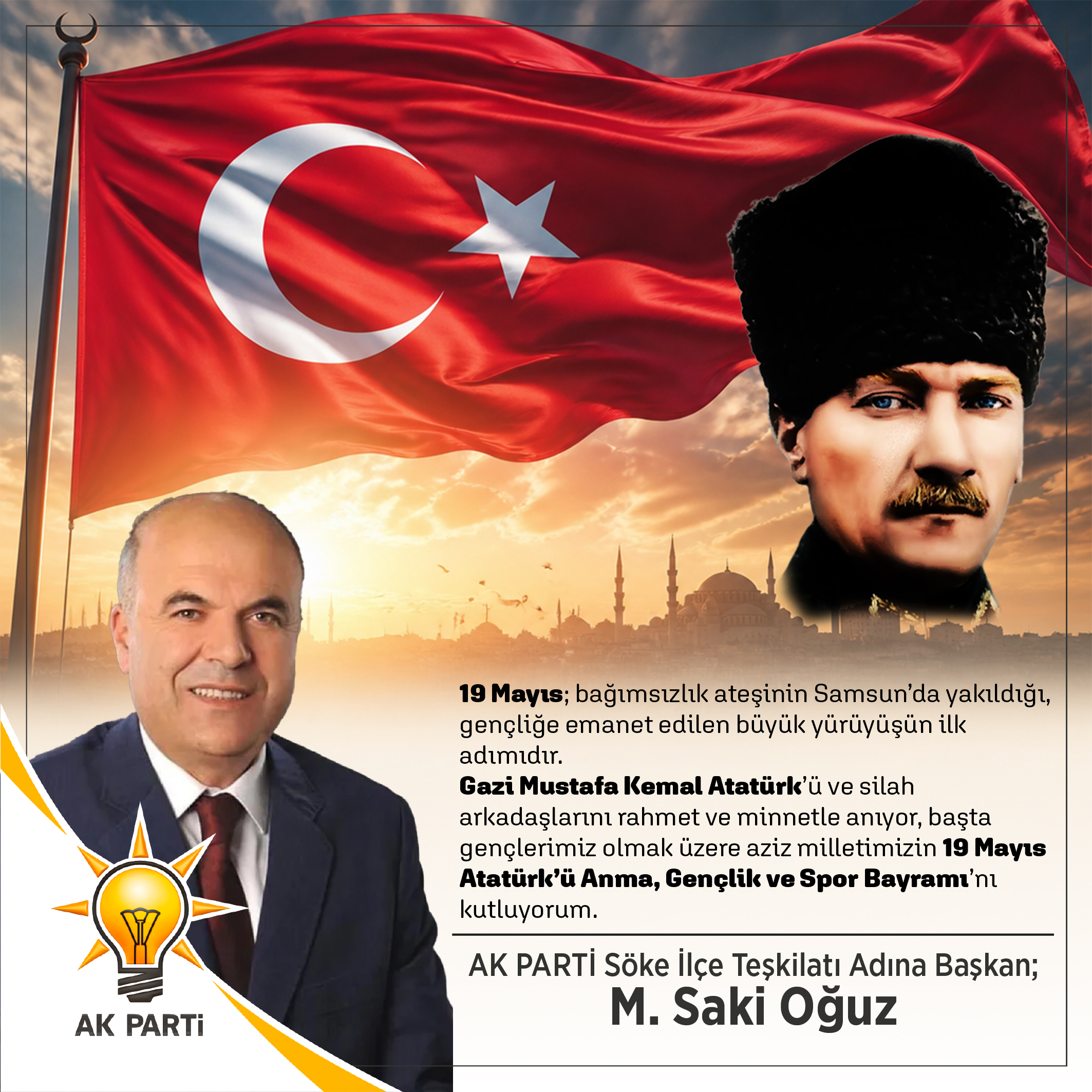 M. Saki Oğuz 19 Mayıs Kutlama İlanı
