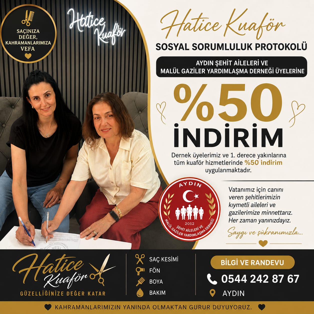 Hatice Kuaför’den Şehit Aileleri ve Gazilere Anlamlı Destek