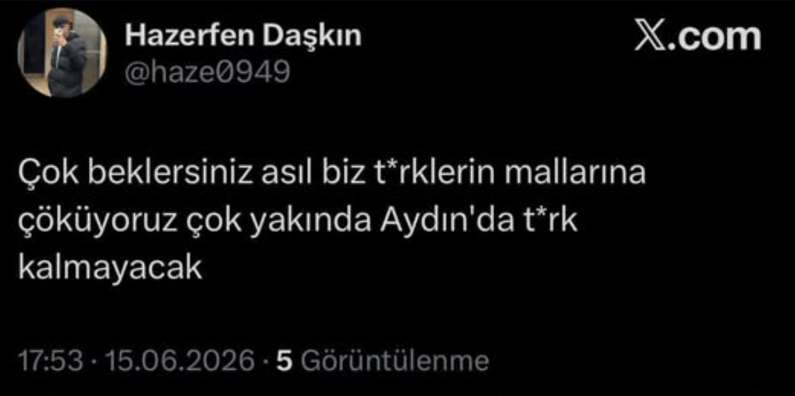 Aydın’da Sosyal Medya Paylaşımı Gündem Oldu: Tehdit İçeren Mesaj Tepki Çekti