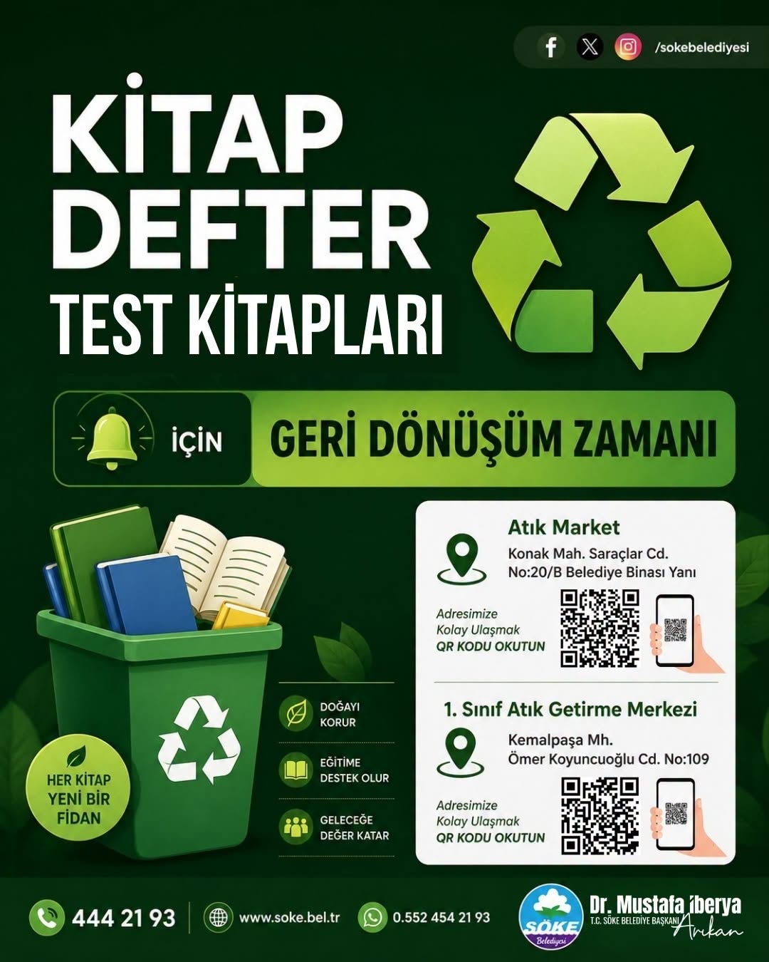 SÖKE BELEDİYESİ’NDEN GERİ DÖNÜŞÜM ÇAĞRISI: ESKİ KİTAPLAR DOĞAYA VE EKONOMİYE KAZANDIRILACAK