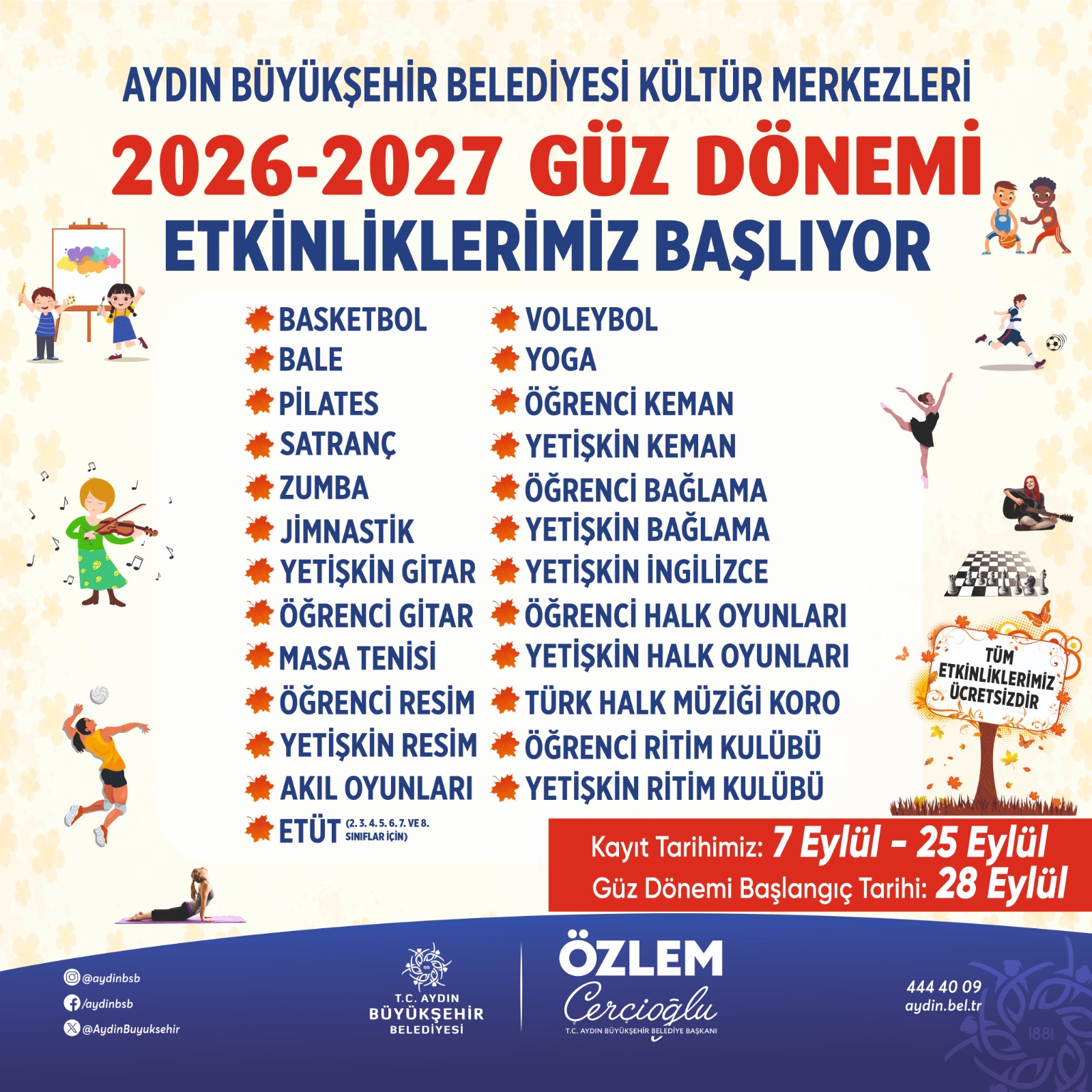 BAŞKAN ÇERÇİOĞLU AYDINLILARI SPOR, SANAT VE EĞİTİMLE BULUŞTURUYOR