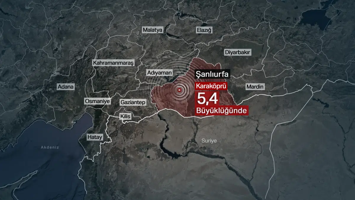 Şanlıurfa’da 5,4 büyüklüğünde deprem