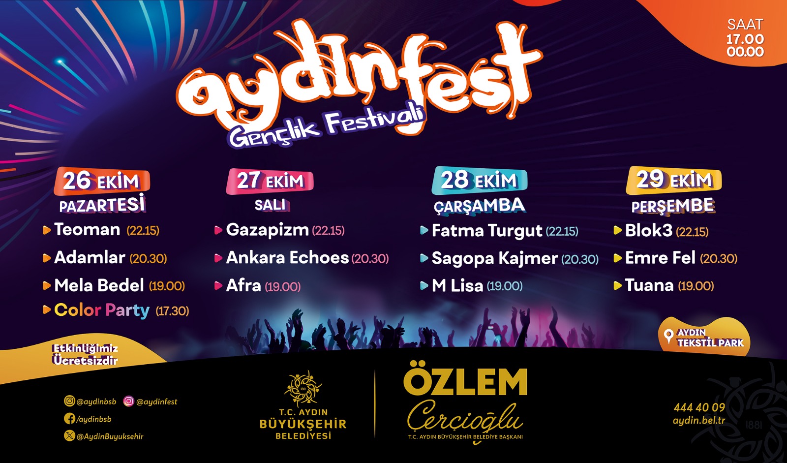 AYDINFEST İÇİN GERİ SAYIM BAŞLADI: BAŞKAN ÇERÇİOĞLU TÜM VATANDAŞLARI FESTİVALE DAVET ETTİ